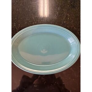 Fiestaware Blue Turquoise Oval 13 1/2" X 9 1/2" Platter Retired Homer Laughlin